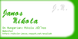 janos mikola business card